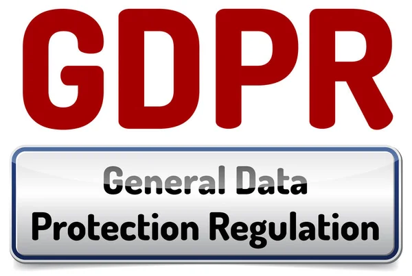 Gdpr - General Data Protection verordening. Glanzende banner met sh — Stockfoto