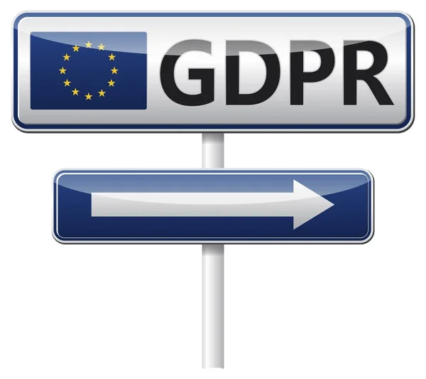 GDPR - Regulamento Geral de Proteção de Dados. Sinal de trânsito — Fotografia de Stock