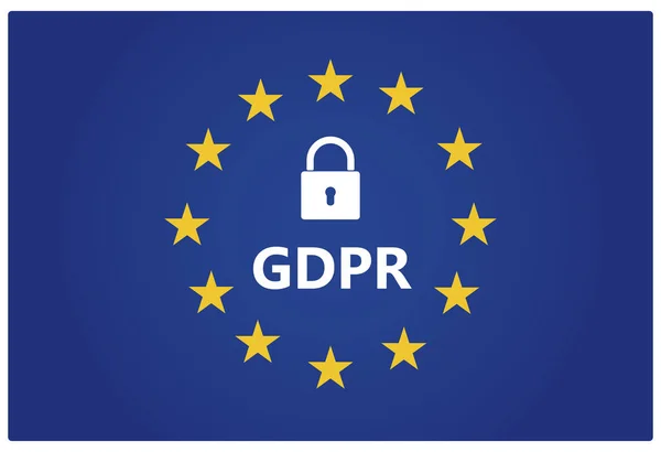 Gdpr - genel veri koruma Yönetmeliği. AB bayrağı yıldız ile bir — Stok fotoğraf