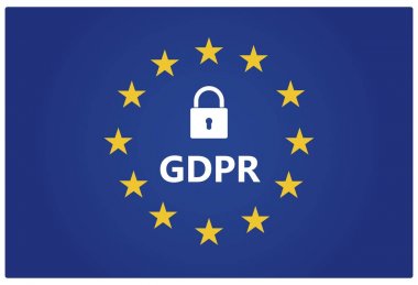Gdpr - genel veri koruma Yönetmeliği. AB bayrağı yıldız ile bir