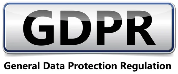 Gdpr-일반 데이터 보호 규정 광택 sh와 배너 — 스톡 벡터