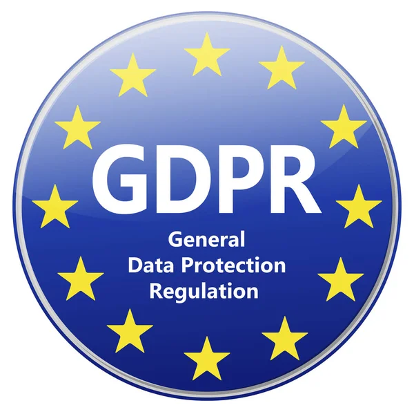Gdpr - General Data Protection verordening. Meld u met Eu-sterren — Stockvector