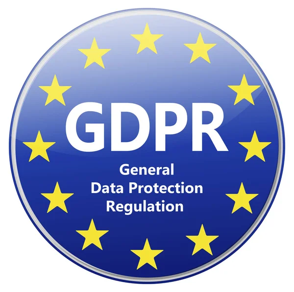 GDPR ระเบียบการคุ้มครองข้อมูลทั่วไป ลงชื่อเข้าใช้ด้วยดาวสหภาพยุโรป — ภาพเวกเตอร์สต็อก