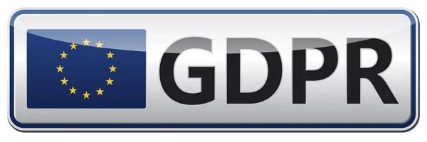 GDPR ระเบียบการคุ้มครองข้อมูลทั่วไป แบนเนอร์มันกับสหภาพยุโรป — ภาพเวกเตอร์สต็อก