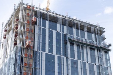 Portland Oregon 'da inşaat halindeki yüksek binalar.