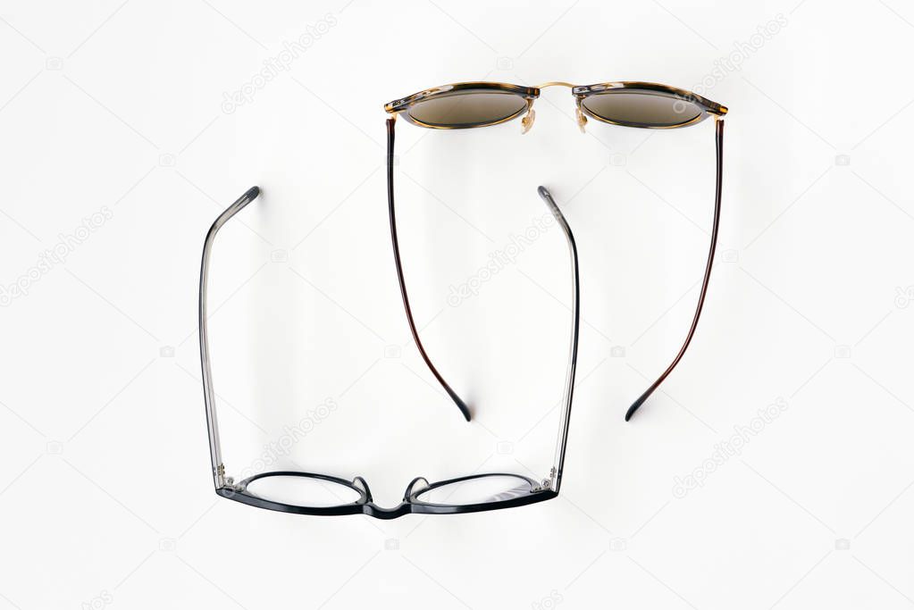 Top view of sunglasses and reading glasses