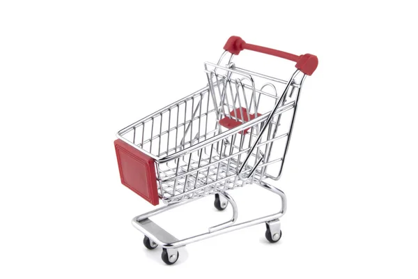 Shopping Cart isolated white background. Shopping stores to buy — Stock Photo, Image
