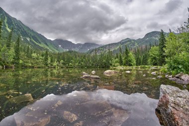Tatliaks lake, West High Tatras Mountains, Slovakia in Summer with cloudy sky
