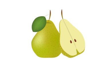 Armut ve Armut, Beyaz Arkaplan 'da vektör illüstrasyonunu kesti