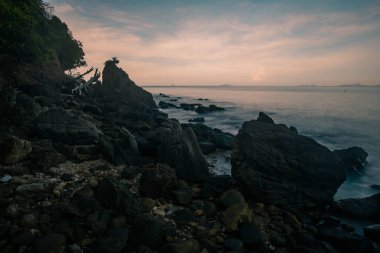 Koh Yao Yai 'de deniz manzarası, Phangnga, Tayland