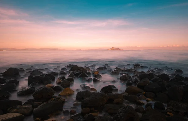 Sabahın Ilk Işıklarıyla Koh Yao Yai Sahili Nde Uzun Deniz — Stok fotoğraf