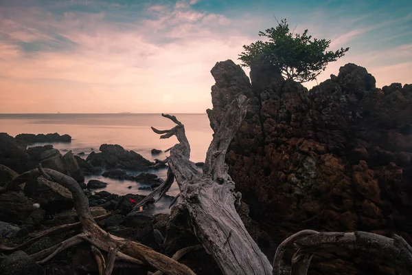 Koh Yao Yai Sahilinde Sabah Uzun Pozlama — Stok fotoğraf