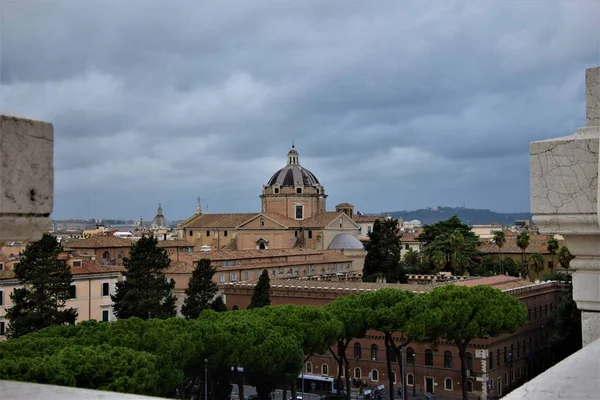 Het Prachtige Uitzicht Rome Met Koepel — Stockfoto