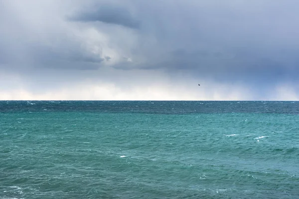 Beautiful Wide Landscape View Black Sea Cloudy Day Storm Sea — Stock Photo, Image