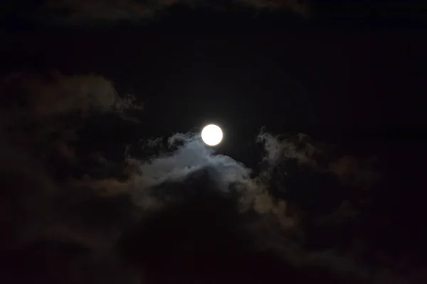 Bulan Purnama Dengan Awan Langit Malam Yang Gelap Bulan Purnama — Stok Foto