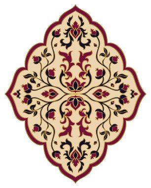 Oryantal çiçek süsleme. 