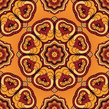 Soyut sarı ve kırmızı süsleme. 