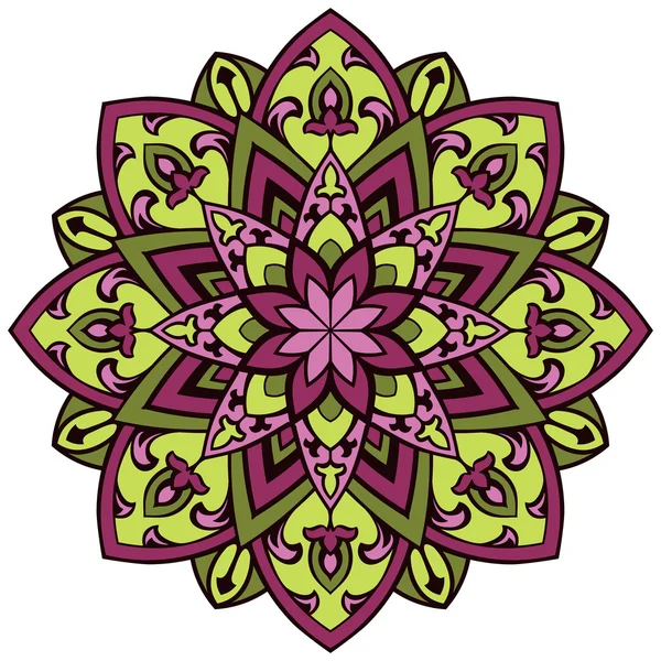 Lilas ve sarı mandala.
