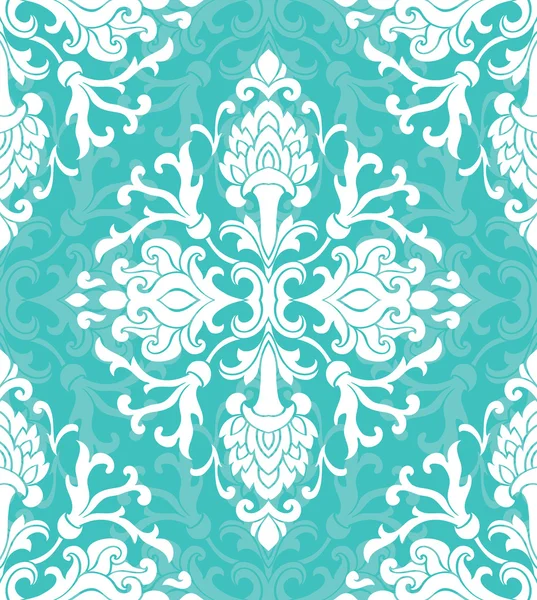 Ornamento azul-turquesa floral . — Vetor de Stock