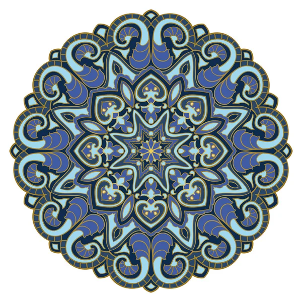 Mandala vetor azul . — Vetor de Stock