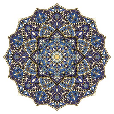 Süslü mavi mandala.