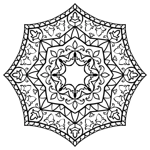 Virágos egyszerű mandala. — Stock Vector