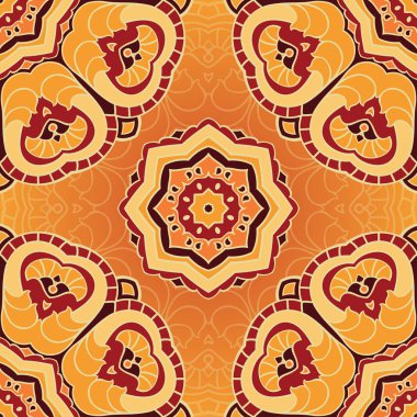 Soyut sarı ve turuncu süsleme. 