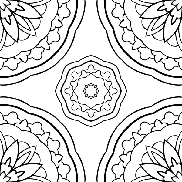 Einfaches Ornament mit Mandalas. — Stockvektor