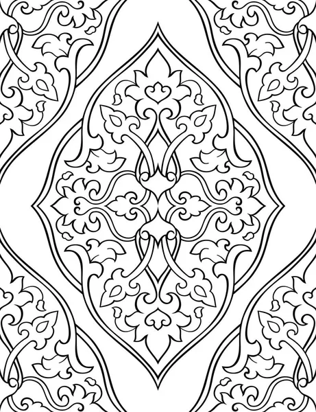 Ornamento oriental en blanco y negro . — Vector de stock