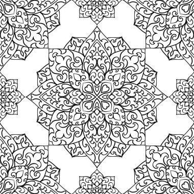 Oriental siyah beyaz süsleme.