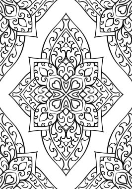 Oriental siyah beyaz süsleme. 