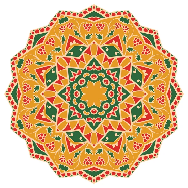 Mandala lumineux jaune . — Image vectorielle