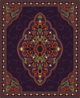 Halı için mor şablon. 