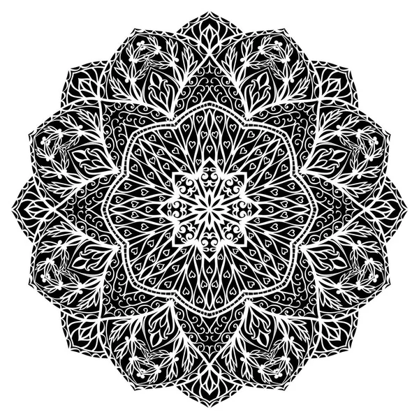 Vector mandala negro . — Archivo Imágenes Vectoriales