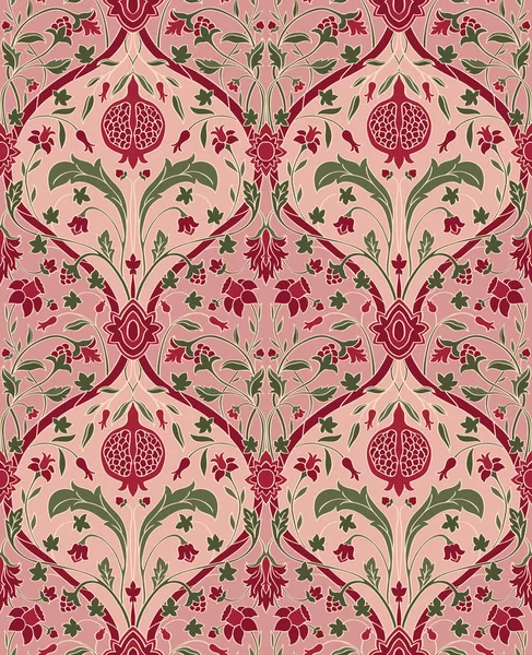 Ροζ floral μοτίβο για ταπετσαρία. — Διανυσματικό Αρχείο