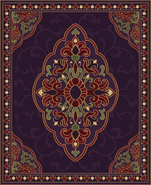 Plantilla púrpura para alfombra . — Vector de stock