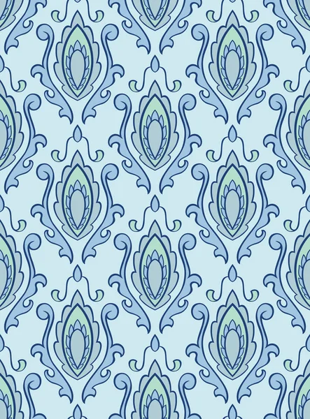 Синий узор с дамаской . — стоковый вектор