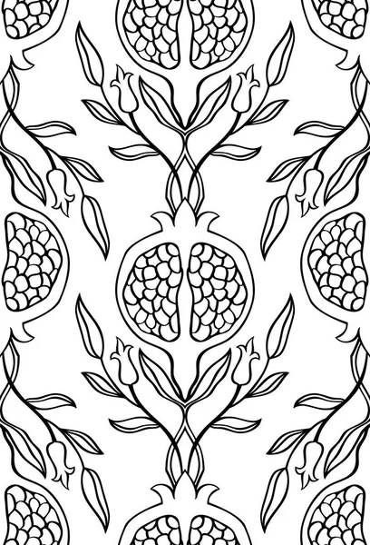 Muster mit Granatäpfeln. — Stockvektor
