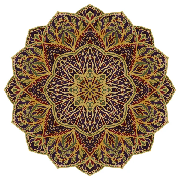 Filigrana mandala colorida . — Vetor de Stock