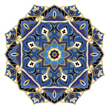 Süslü mavi mandala.