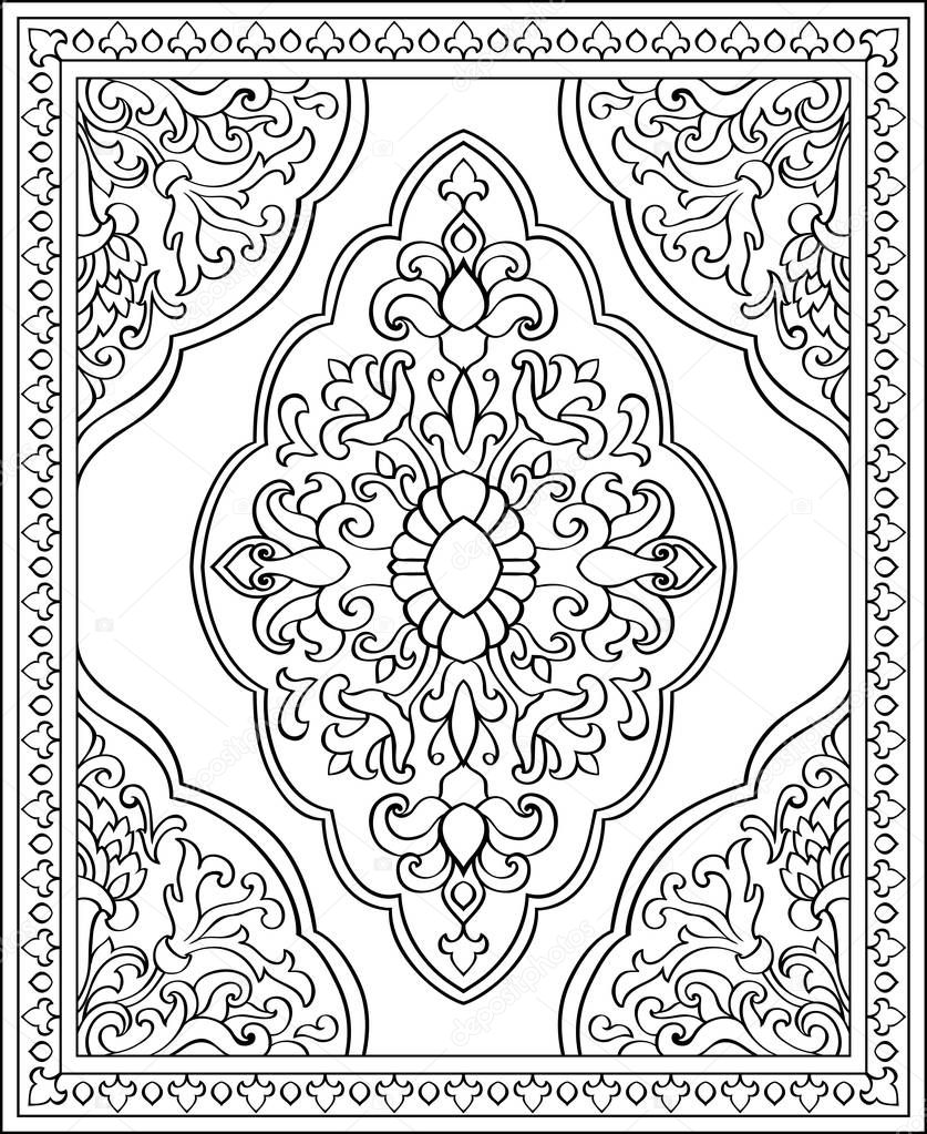 Oriental template for carpet. 