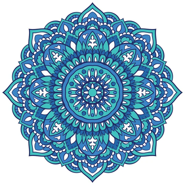Mandala ornemental turquoise . — Image vectorielle
