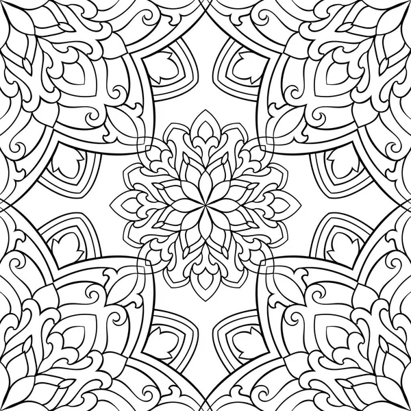 Ornamento oriental en blanco y negro . — Vector de stock