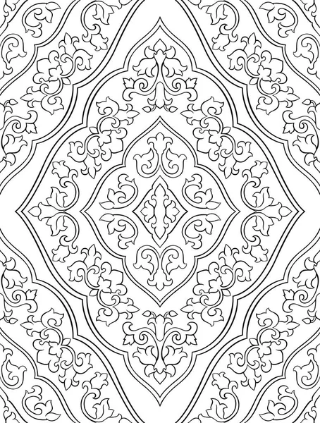 Ornamento oriental en blanco y negro . — Archivo Imágenes Vectoriales