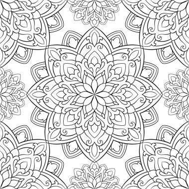 Oriental siyah beyaz süsleme.