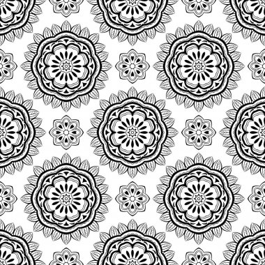 Basit siyah-beyaz desen.