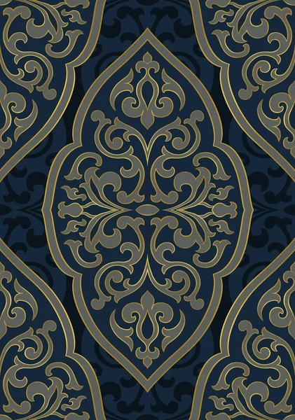 Східний синьо-сірий орнамент . — стоковий вектор