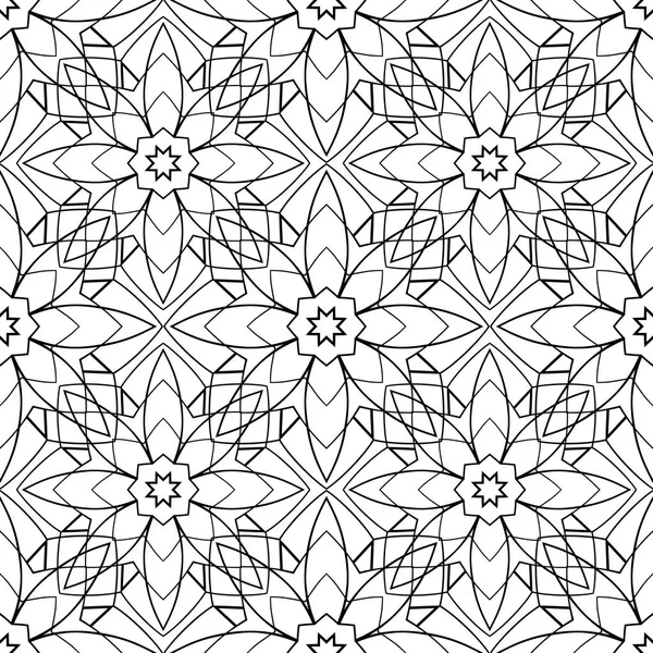 Геометрический чёрно-белый орнамент . — стоковый вектор