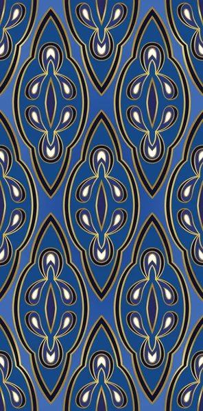 Ornamento azul oriental . — Vector de stock