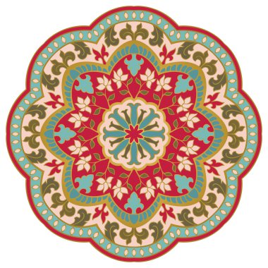 Süslü çiçekli mandala.